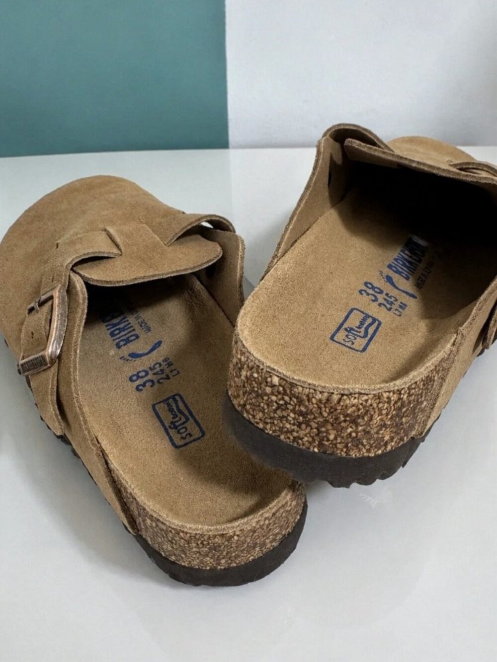 Birkenstock Boston Taupe Suede Soft Footbed Clogs EU 38 - Picture 7 of 7